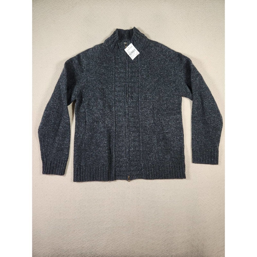 Martin Gordon Sweater Mens Small S Gray Knit Full Zip Sweatshirt Mock Neck NWT